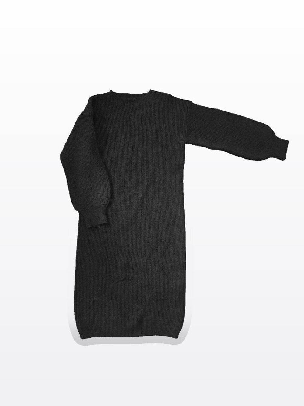 Nasty Gal Black Ribbed Knit Sweater Dress Long Sleeve Size S